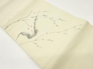 絽手描き梅模様刺繍名古屋帯